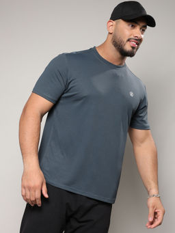 Instafab Plus - Mens Dark Grey Basic Activewear T-Shirt