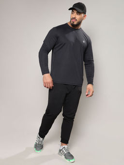 Instafab Plus - Mens Midnight Black Basic Activewear T-Shirt