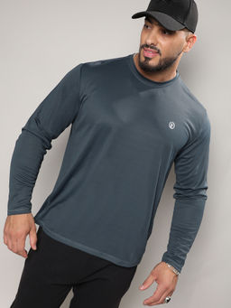 Instafab Plus - Mens Charcoal Grey Basic Activewear T-Shirt