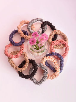 Spotstyl - Pure Silk Skinny Sparkles Scrunchie Collection - Pack of 12