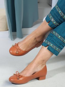 Carlton London - Women's Fashionable Tan Color Comfortable Pumps