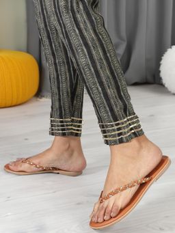 Carlton London - Women's Fashionable Tan Color Comfortable Woven Design Flats