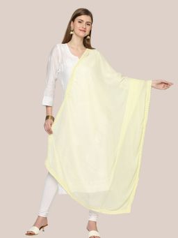Dupatta Bazaar - Womens Light Yellow Chiffon Dupatta
