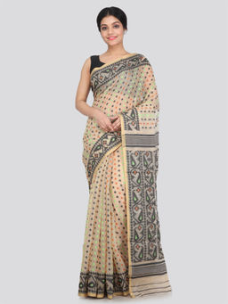 PinkLoom - Women's Soft Cotton Jamdani Saree Without Blouse Piece