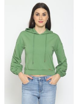 PRETTY LOVING THING - Women Green Full Sleeve Fleece Solid Sweatshirt