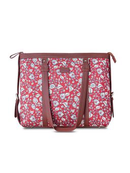 Zouk - Women Handcrafted Kalamkari Office and 15.6" Laptop Bag-Red