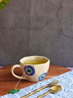 WEAVING HOMES - Evil Eye White Mug
