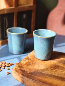 WEAVING HOMES - Blue Chai Kulhad Blue (Pack Of 2)