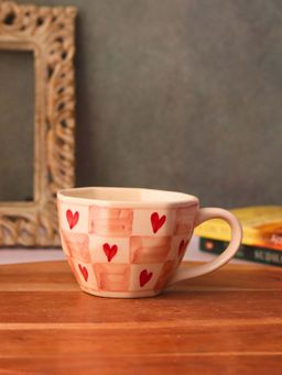 WEAVING HOMES - Chequered Heart Multi-Color Mug