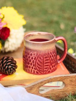 WEAVING HOMES - Red Leaf Coffee Mug
