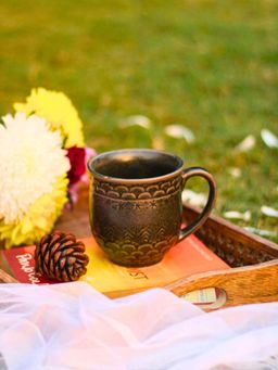 WEAVING HOMES - Black Coffee Mug