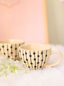 WEAVING HOMES - Black Dotted Lines White Mug