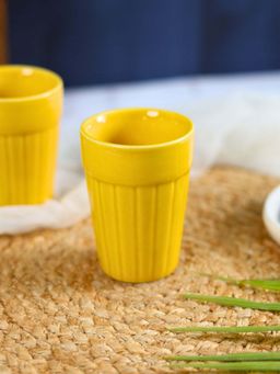 WEAVING HOMES - Yellow Solid Kulhad