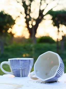 WEAVING HOMES - Blue All Lines Teal Mug