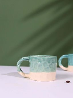 WEAVING HOMES - Teal Handmoulded Mug