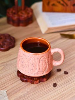 WEAVING HOMES - Peach Serene Leaf Coffee Mug
