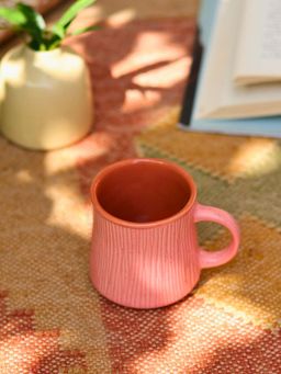 WEAVING HOMES - Pink Etching Chai Cup White