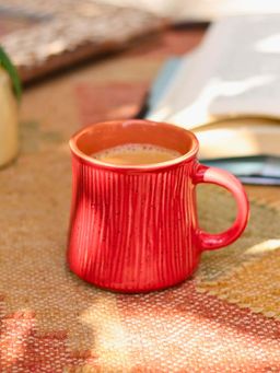 WEAVING HOMES - Red Etching Chai Cup Red