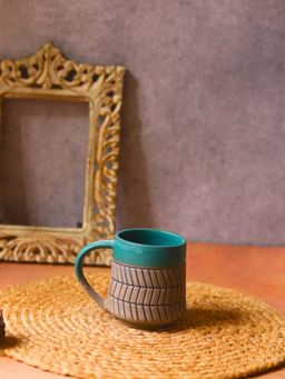 WEAVING HOMES - Teal Chevron Mug