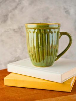 WEAVING HOMES - Moss Green Vintage Rust Mug