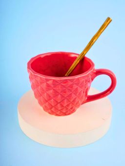 WEAVING HOMES - Red Diamond Pink Mug