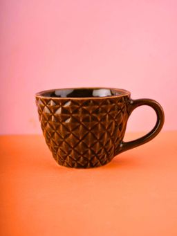 WEAVING HOMES - Charcoal Diamond Brown Mug