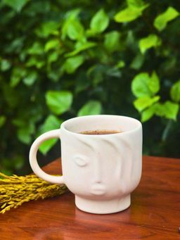 WEAVING HOMES - Abstract Face White Mug