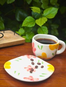 WEAVING HOMES - Floral Bloom Cup & Saucer Multi-Color