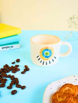 WEAVING HOMES - Abstract Evil Eye White Mug