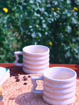 WEAVING HOMES - White Moulded White Mug