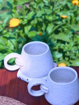 WEAVING HOMES - Knotted Handle White Mug