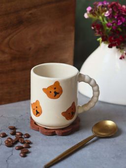 WEAVING HOMES - Teddy Bear White & Brown Mug