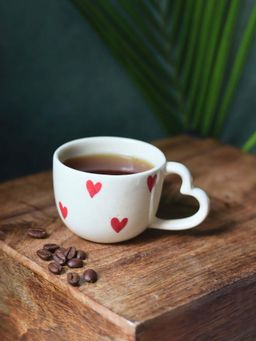 WEAVING HOMES - Valentino White & Red Mug