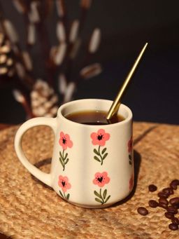 WEAVING HOMES - Poppy Flower White Mug
