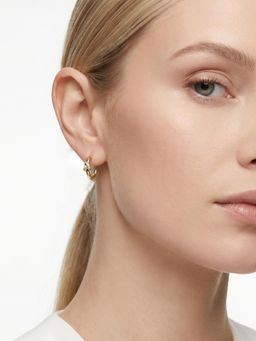 Carlton London - 18Kt Gold Plated Knot Hoop Earrings