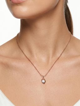 Carlton London - Rose Gold Plate Cz Pendant Necklace