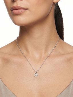 Carlton London - Rhodium Plated Cz Pendant Necklace