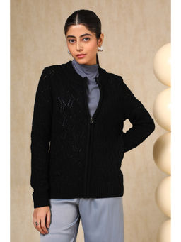 Soch - Black Acrylic Crochet Cardigan