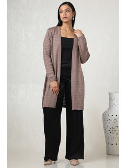 Soch - Women Brown Acrylic Crochet Shrug