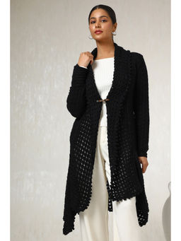 Soch - Black Acrylic Woven Design Shrug (Set of 2)