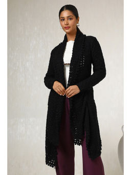 Soch - Black Acrylic Woven Design Shrug (Set of 2)