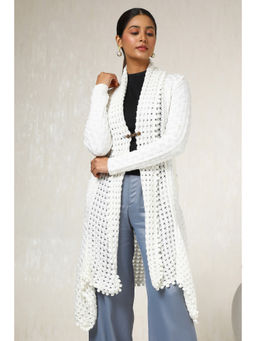 Soch - White Acrylic Woven Design Shrug (Set of 2)