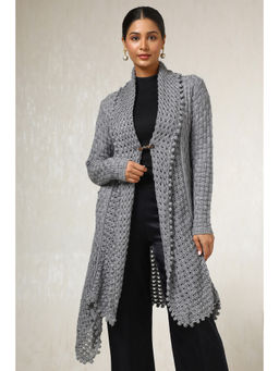 Soch - Grey Acrylic Woven Design Shrug (Set of 2)