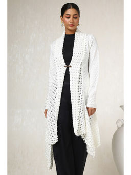 Soch - White Acrylic Woven Design Shrug (Set of 2)