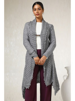 Soch - Grey Acrylic Woven Design Shrug (Set of 2)