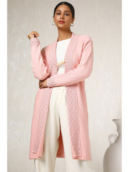 Soch - Pink Acrylic Printed Shrug (Set of 2)