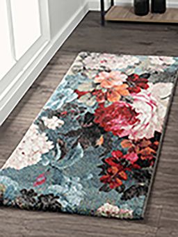 OBSESSIONS - Multi-Color Floral Polypropylene Jute Backing Bedside Runner