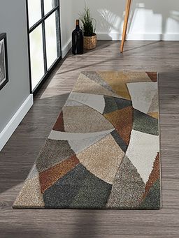 OBSESSIONS - Multi-Color Abstract Polypropylene Jute Backing Bedside Runner