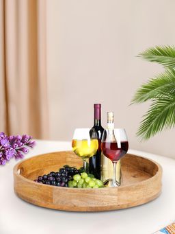 Metalsmith - Wooden Serving Tray With Handle For Parties & Occasions (Standard) Tray