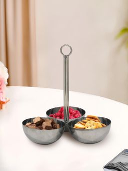 Metalsmith - Iron Dessert Bowl Decorative Dry fruit, Serving Multipurpose Solid (Silver)